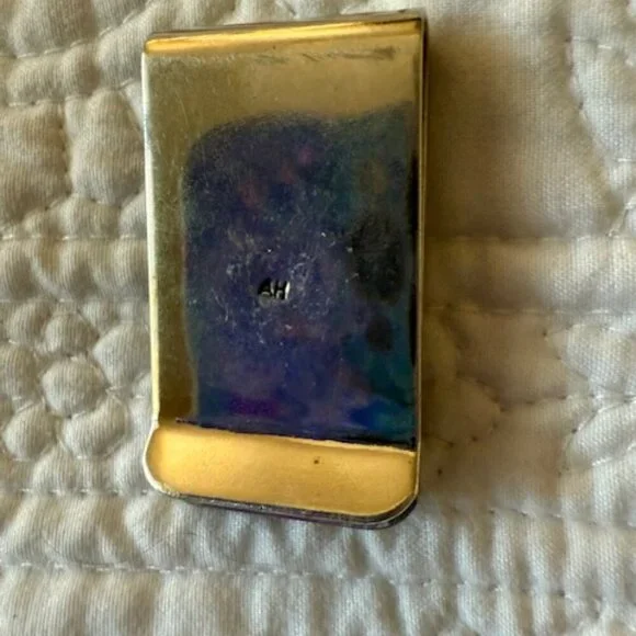 native american jewelry ah navajo money clip with green stone